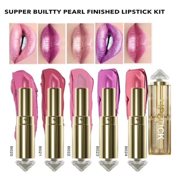 Batom brilho perolado, kit 4 pçs, coreano de longa duração à prova d água, magia, shimmer nude cor glitter batom fosco