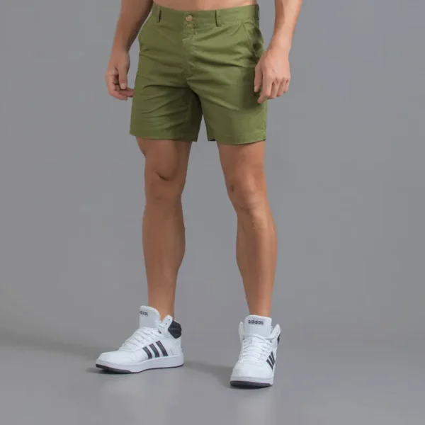 Shorts masculino casual, de golfe, slim fit masculino, monocromático, algodão puro, impermeável, resistente ao desgaste, carga, masculino, sexy, verão, 2023 - Image 4