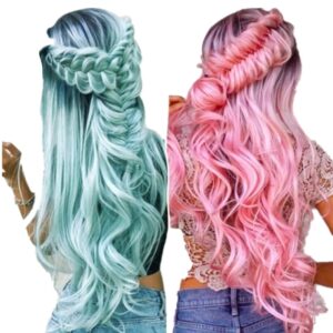 Peruca Longa encaracolada QQXCAIW,  arco-íris colorida, perucas sintéticas de cabelo, festa cosplay, alta temperatura