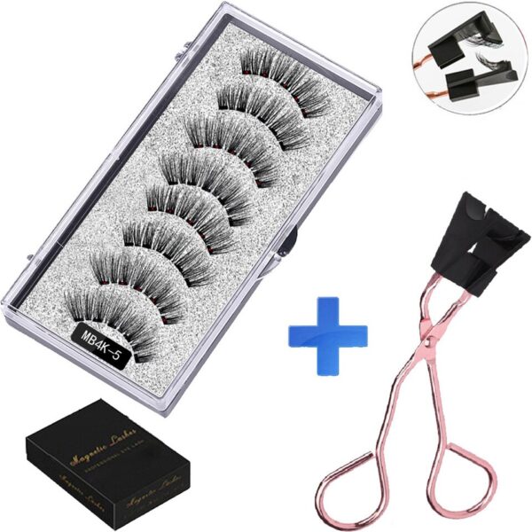 Cílios magnéticos, LEKOFO,  Natural Mink Eye Lashes, 5 Cílios Magnéticos, 4 Pares Ímãs, Faux Lashes Pinças, 8Pcs - Image 19