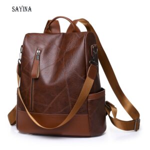 Mochila de couro macio anti-roubo para mulheres, moda simples, grande capacidade, de ombro designer, mochila de viagem, alta qualidade