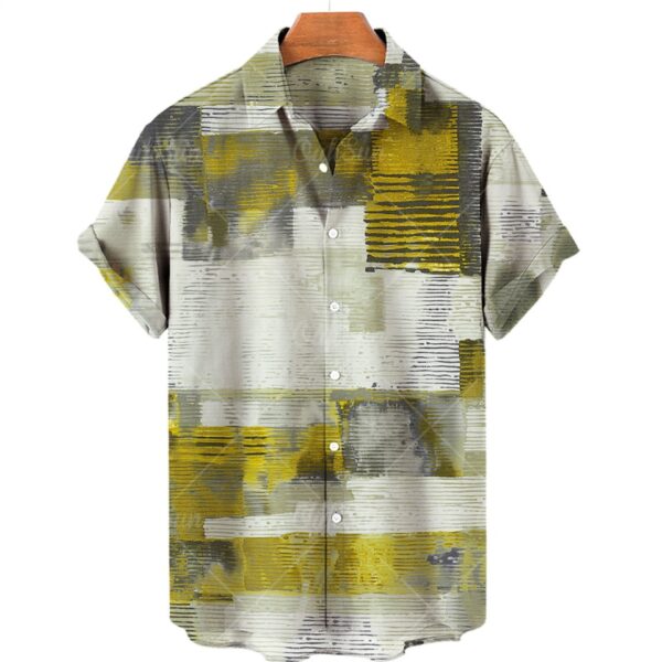 Camisas masculina manga curta,  Oversized Xadrez Floral, Tops Botões, Casuais Verão, Roupas De Luxo Sociais Homens Havaí Camisas 5XL - Image 25