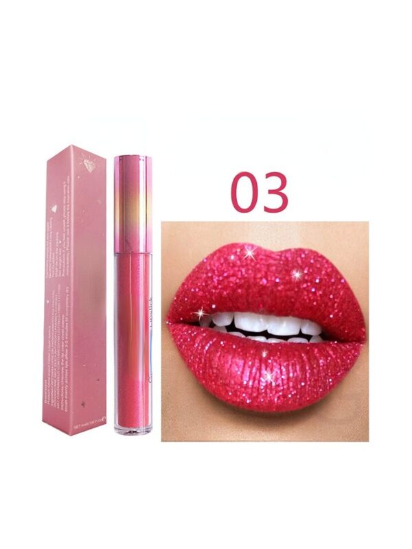 Batom líquido Diamond Pearl, Waterproof Diamond Shimmer Glitter Lip Gloss, 18 Cores Matte Glitter, Color Lip Gloss Sexy Make Up - Image 17