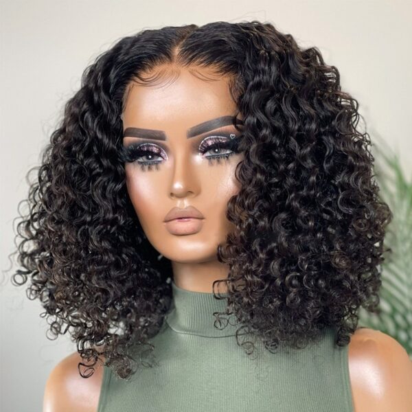 Perucas Curta Bob Lace Frontal, cabelo humano, 13x4, onda profunda, 180 Densidade - Image 4