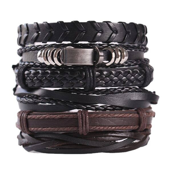 Pulseira couro ajustável, moda viking, mão, pulseiras tecido crânio, jóias ajustável conjunto - Image 14