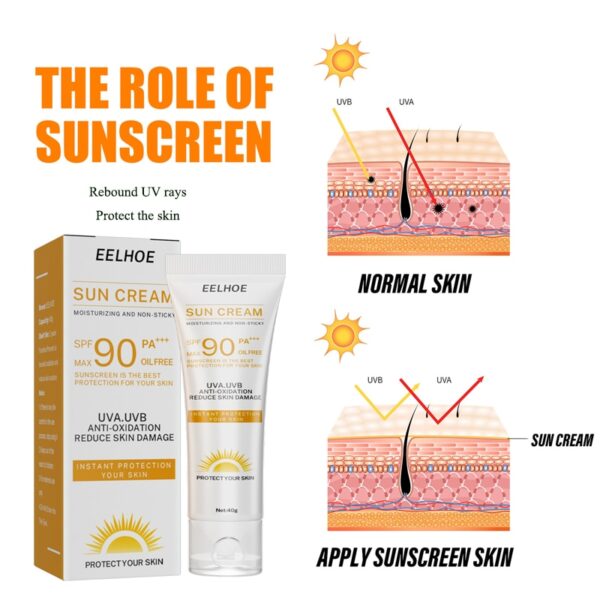 Protetor solar Skin Whitening Creme, Proteção UV, Rosto, Corpo, Sol,  Feminino e Masculino - Image 5