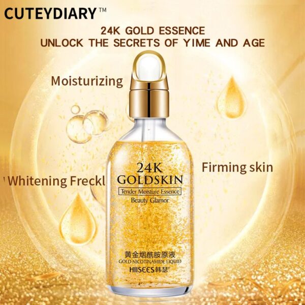 Soro facial, ouro 24k, essência Ácida Hialurônica Anti-envelhecimento Fade Fine Lines Hidratação Branqueamento Brighten Cuidados com a pele - Image 7