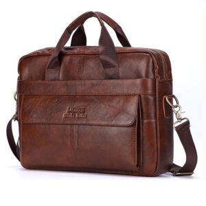 Bolsas casuais de couro genuíno, sacos para laptop, sacos masculinos de viagem de negócios, bolsa de ombro masculina