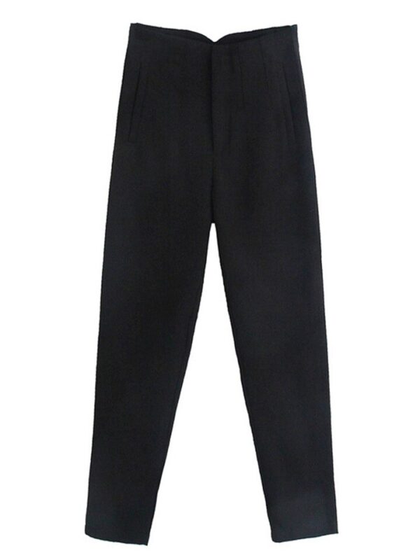 Calças feminina cintura alta, Pai Rann, elegantes e casuais, bege, calças justas femininas, moda, primavera - Image 19