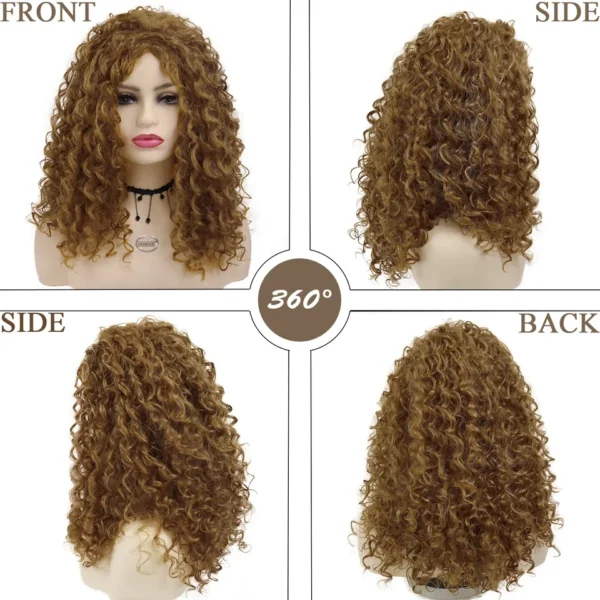 Perucas sintética Afro, GNIMEGIL, cor ruiva, longa, perucas encaracoladas, macia, grossa, onda profunda, cabelo feminino. - Image 9