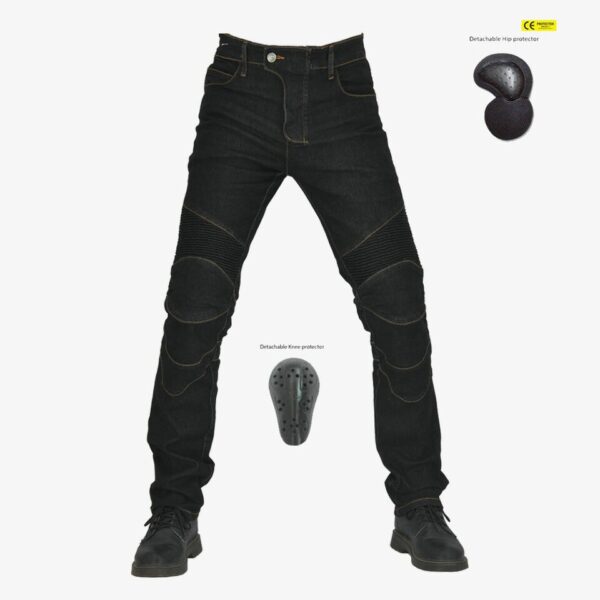 Calças masculina Jeans resistente a queda para motocicletas, com engrenagem de joelho quadril, jeans clássico ao ar livre, verão PK719 - Image 19