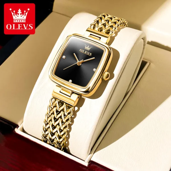 Relógios de pulso feminino, de luxo, OLEVS, Tendência Impermeável Atmosfera Simples Aço Inoxidável Quartzo, Certificação Original - Image 8