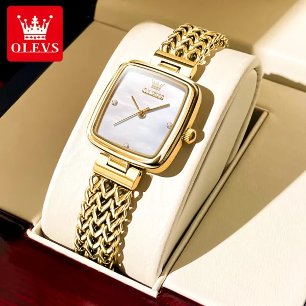 Relógios de pulso feminino, de luxo, OLEVS, Tendência Impermeável Atmosfera Simples Aço Inoxidável Quartzo, Certificação Original - Image 3