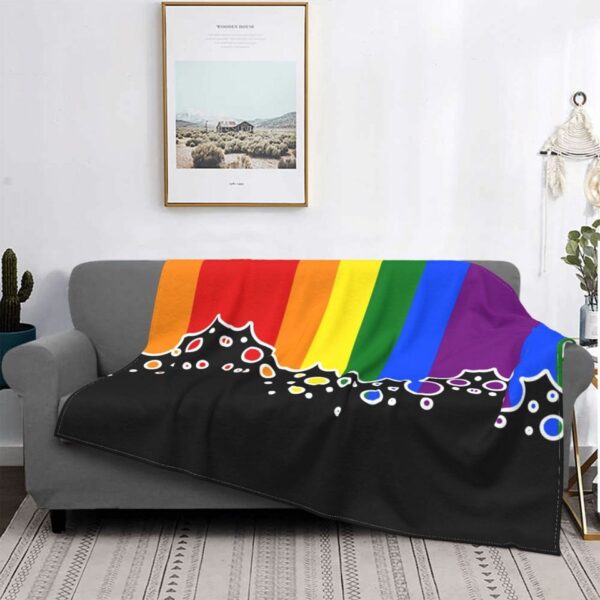Cobertor de flanela LGBTQ, Orgulho arco-íris, Cobertores vintage para cama, Sofá, Leve, Macio, Cama Aconchegante, Quente. - Image 13