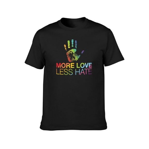 Camisetas masculina LGBTQ, More Love Less Hate, camisetas brancas roupas vintage, t-shirts - Image 15