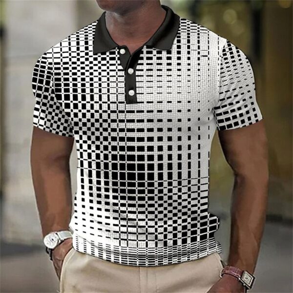 Camisetas masculina, retro Polo, manga curta, 3D manchado , casual, solta camisa de grandes dimensões, alta qualidade, roupas esportivas, tops macios - Image 30