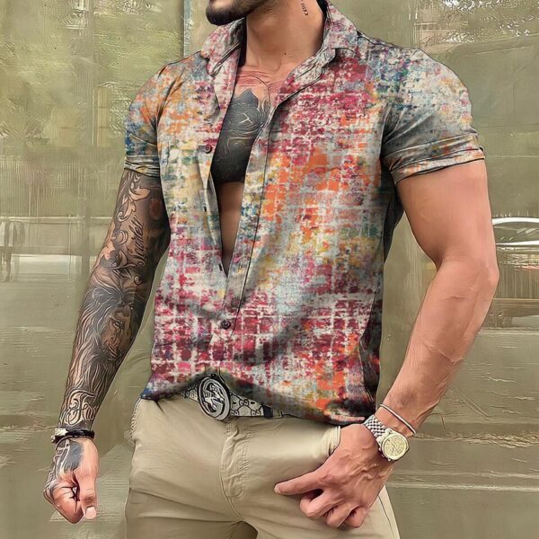 Camisas masculina havaiana de manga curta, roupas vintage extragrandes, estilo étnico, camisas estampadas, streetwear casual, tops soltos Dazn - Image 3