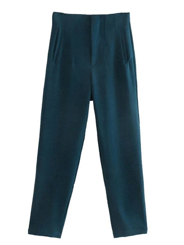 Calças feminina cintura alta, Pai Rann, elegantes e casuais, bege, calças justas femininas, moda, primavera - Image 8