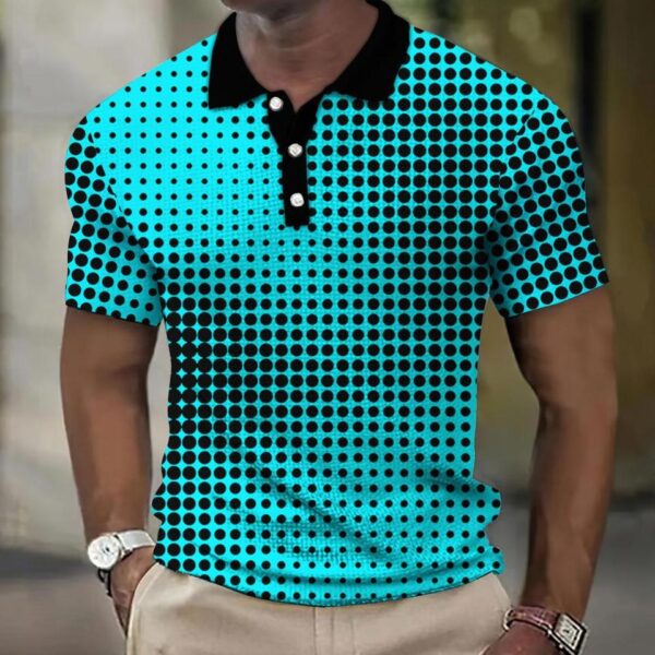 Camisetas masculina, retro Polo, manga curta, 3D manchado , casual, solta camisa de grandes dimensões, alta qualidade, roupas esportivas, tops macios - Image 13