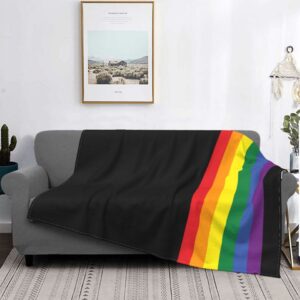 Cobertor de flanela LGBTQ, Orgulho arco-íris, Cobertores vintage para cama, Sofá, Leve, Macio, Cama Aconchegante, Quente.