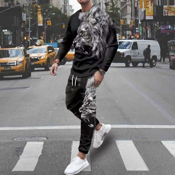 Calças de moletom + blusa manga comprida, vintage, Moletom extragrande, Roupas masculinas, Outono, Streetwear, conjunto 2 peças, 2023 - Image 11
