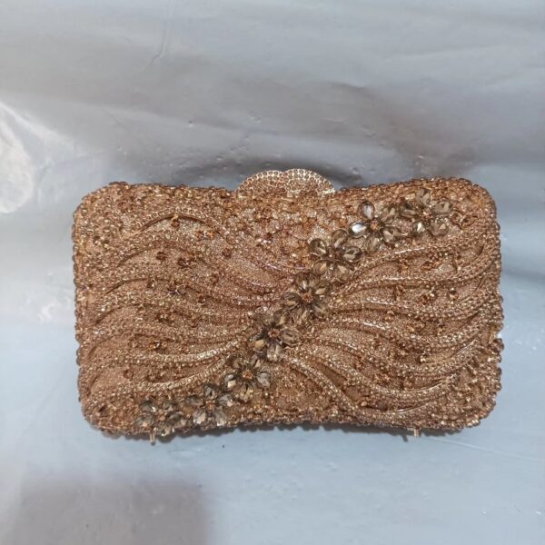 Bolsa feminina Cristal Diamante Beading Clutch Purse, Evening Bag, Chain Shoulder Bag, Prata, Ouro, Preto - Image 12