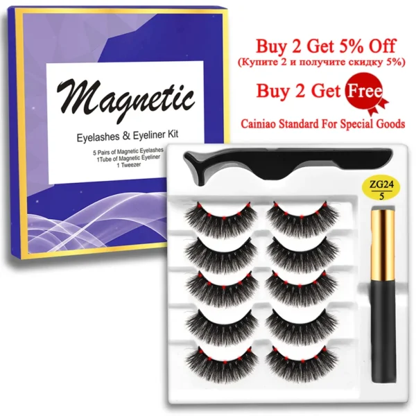 Cílios magnéticos, MB,  Set com pinças Eyeliner, cílios 3D Mink, cílios falsos naturais, Magnetique, 5 pares, Novo - Image 20