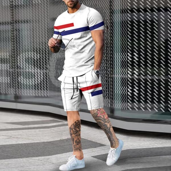 Camisetas + shorts masculino, conjunto, com padrão de rosto sorridente, grande roupa esportiva retrô, moda de rua casual, novo verão, 2023, 2 peças - Image 8
