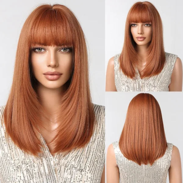 Perucas curta sintética, HENRY MARGU, para Mulheres Negras, Loiras, Marrons, Ombre Com Franja, Cabelo Cosplay, Resistente Ao Calor - Image 20