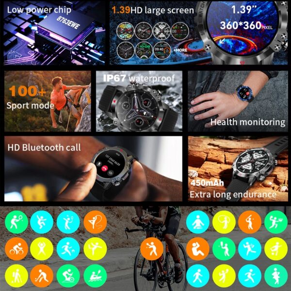 Relógios de pulso masculino/feminino, inteligente, Canmixs 2023,  esportivos, bluetooth chamada, relógios com  freqüência cardíaca, pressão arterial smartwatch para android ios relógio smartwatch original - Image 13