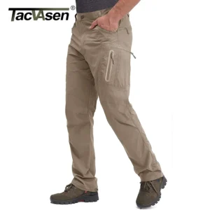 Calças masculina leves de verão, Tacvasen, de pesca, tático ao ar livre, caminhadas, de nylon, de carga seca rápida calças de trabalho casual