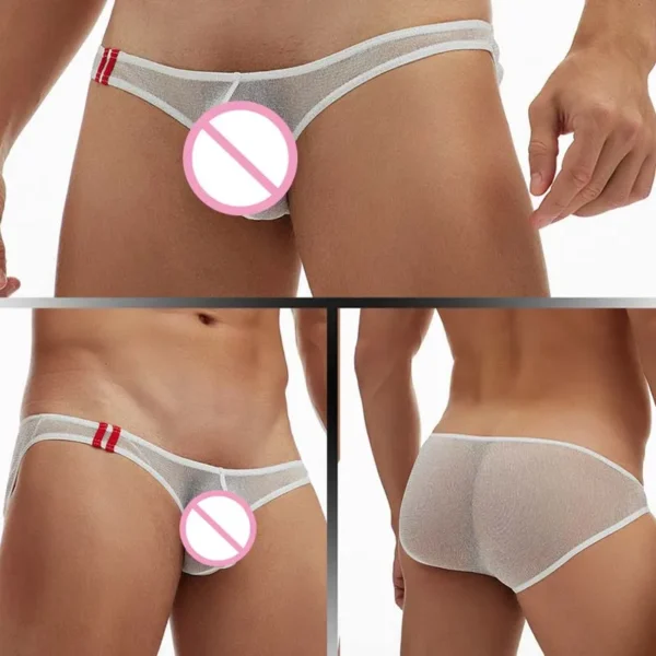 Cuecas masculina cintura baixa transparente, LGBTQ, cuecas sexy, malha transparente, bojo bolsa para pênis, jockstrap, erótico, gay, lingerie, cuecas - Image 11
