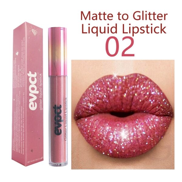 Batom líquido Diamond Pearl, Waterproof Diamond Shimmer Glitter Lip Gloss, 18 Cores Matte Glitter, Color Lip Gloss Sexy Make Up - Image 13