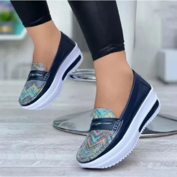 Sapatilhas feminina de couro, sapatos vulcanizados respiráveis, mocassins de luxo, moda casual, primavera, novo, 2023 - Image 4