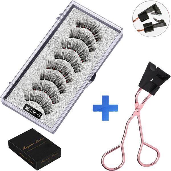 Cílios magnéticos, LEKOFO,  Natural Mink Eye Lashes, 5 Cílios Magnéticos, 4 Pares Ímãs, Faux Lashes Pinças, 8Pcs - Image 8