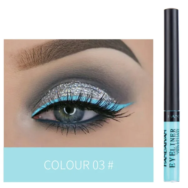 Sombras líquida Impermeável, Eyeliner Pen Set ( caneta ), de longa duração, fosco colorido Eye Liner, Quick Dry cosméticos, branco, forro verde, 12 cores - Image 19
