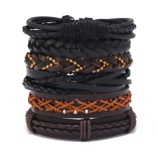 Pulseira couro ajustável, moda viking, mão, pulseiras tecido crânio, jóias ajustável conjunto - Image 40