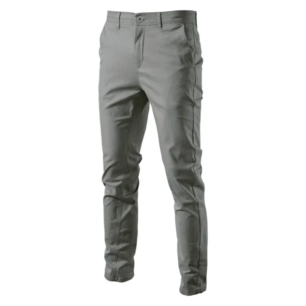 Calças masculina algodão casual, AIOPESON, Cor sólida Ajuste fino, Nova Primavera Outono Alta qualidade Calças executivas clássicas masculinas - Image 11