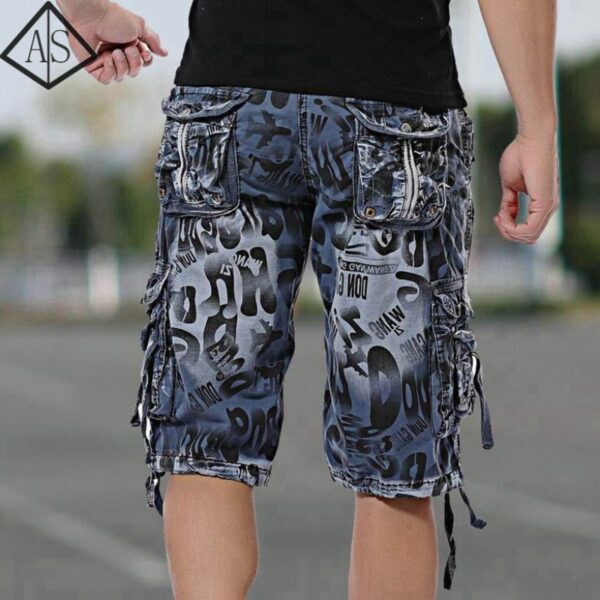 Bermudas masculina em algodão, Caminhadas Camuflagem, Carga Camo Combate, Calças Curtas Homme Designer 2023 Moda Strech Luxo Baggy - Image 6