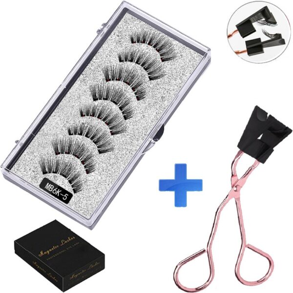 Cílios magnéticos, LEKOFO,  Natural Mink Eye Lashes, 5 Cílios Magnéticos, 4 Pares Ímãs, Faux Lashes Pinças, 8Pcs - Image 20