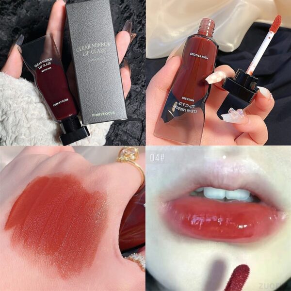 Batom Espelho Água Lip Gloss Tubo De Cubo De Gelo Preto Hidratante De Longa Duração, Plump Up Lips. - Image 3