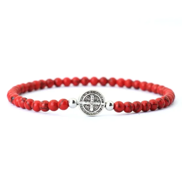 Pulseiras de Madeira unissex, frisada, 4mm Pulseira Cruzada, Olhos De Tigre Naturais, Pulseira De Madeira, Meditação, Jesus, Fé - Image 3