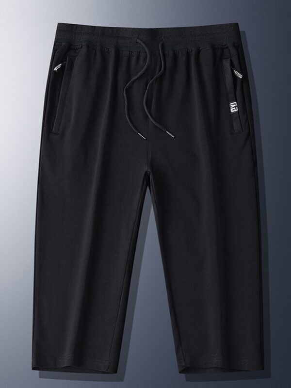 Bermudas masculina em algodão respirável, Sweatshorts, calções largos, calções casuais, bolsos com zíper, roupas esportivas, treino, plus size, 8XL, verão - Image 7