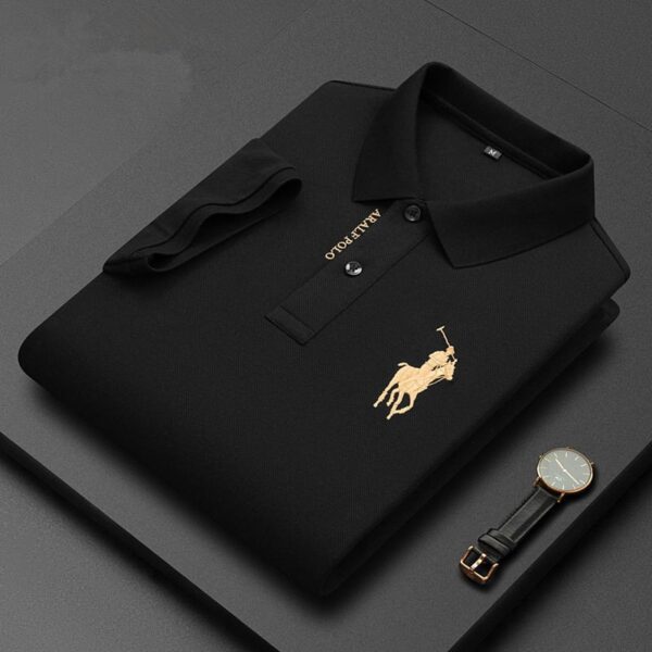 Camisetas masculina Polo bordada, Lapela, Meia manga, Moda casual, Novo, Verão - Image 2