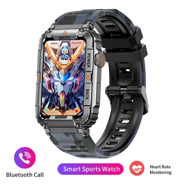 Relógio de pulso, monitor de saúde militar Smartwatch , Android, IOS, de fitness, Chamada Bluetooth, IP68 impermeável, Smartwatch esportivo, 2023 - Image 2