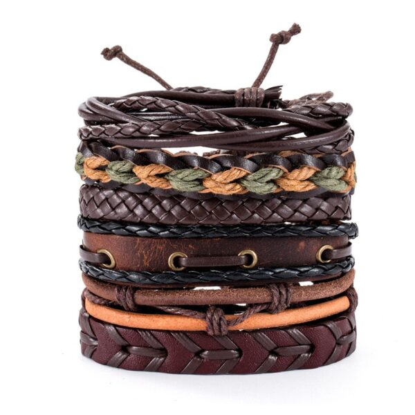 Pulseira couro ajustável, moda viking, mão, pulseiras tecido crânio, jóias ajustável conjunto - Image 19