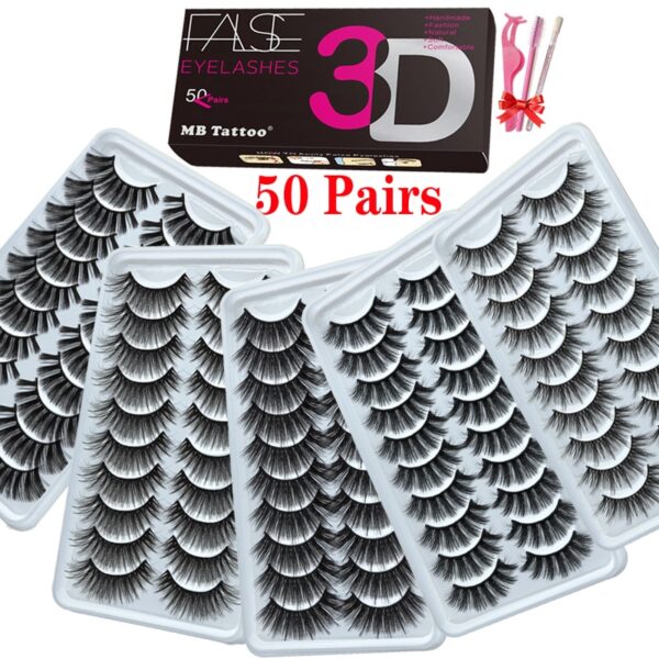 Cílios dramáticos naturais longos Mb, 3d vison, wispies cílios extensão olho, beleza, postiços conjunto falso, 50 pares