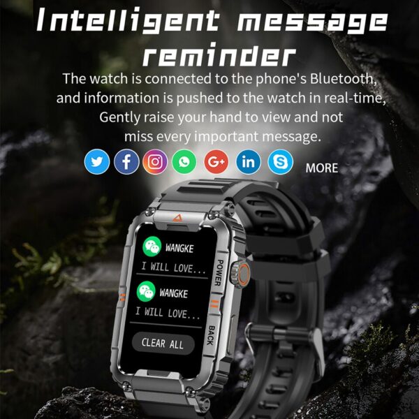 Relógio de pulso, monitor de saúde militar Smartwatch , Android, IOS, de fitness, Chamada Bluetooth, IP68 impermeável, Smartwatch esportivo, 2023 - Image 13