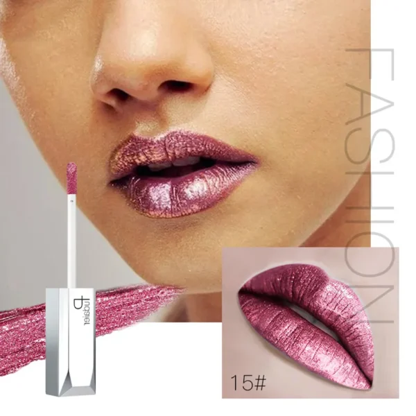 Batom brilho labial diamante perolado, batom líquido hidratante, impermeável, beleza, sexy, 18 cores
