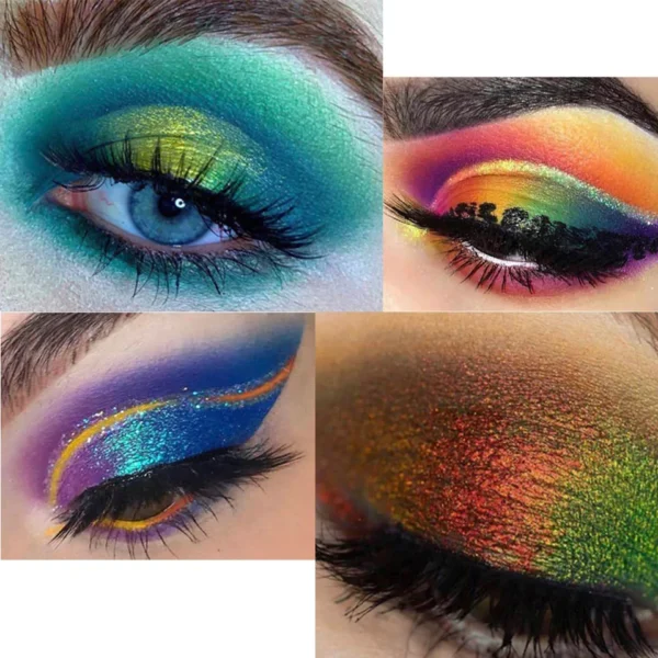 Sombras em pó monocromática camaleão, brilho metálico, paleta de sombra, pigmento radiante, maquiagem olhos brilhantes, cosméticos - Image 3